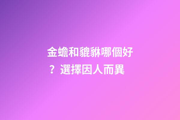 金蟾和貔貅哪個好？選擇因人而異